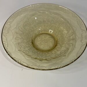 Elegant Etched Gold Glass Bowl